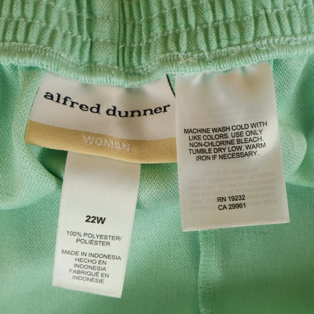 Alfred Dunner Pants Womens 22W Green Classic Fit Easy Care Stretch Waist NWT $52 - Picture 6 of 8